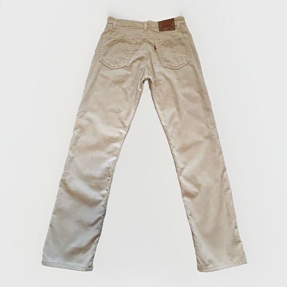 Levis 505 Corduroy Pants Mens 33x34 Straight‎ Leg White Ivory Y2K - Picture 10 of 14